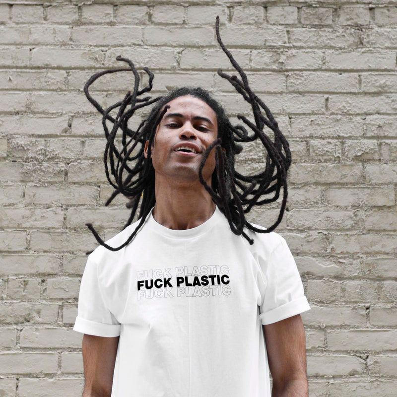arielle sustainable fashion fuck plastic t-shirt organic cotton