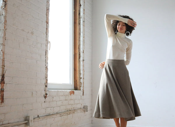 Arielle sustainable fashion Dakota recycled wool skirt